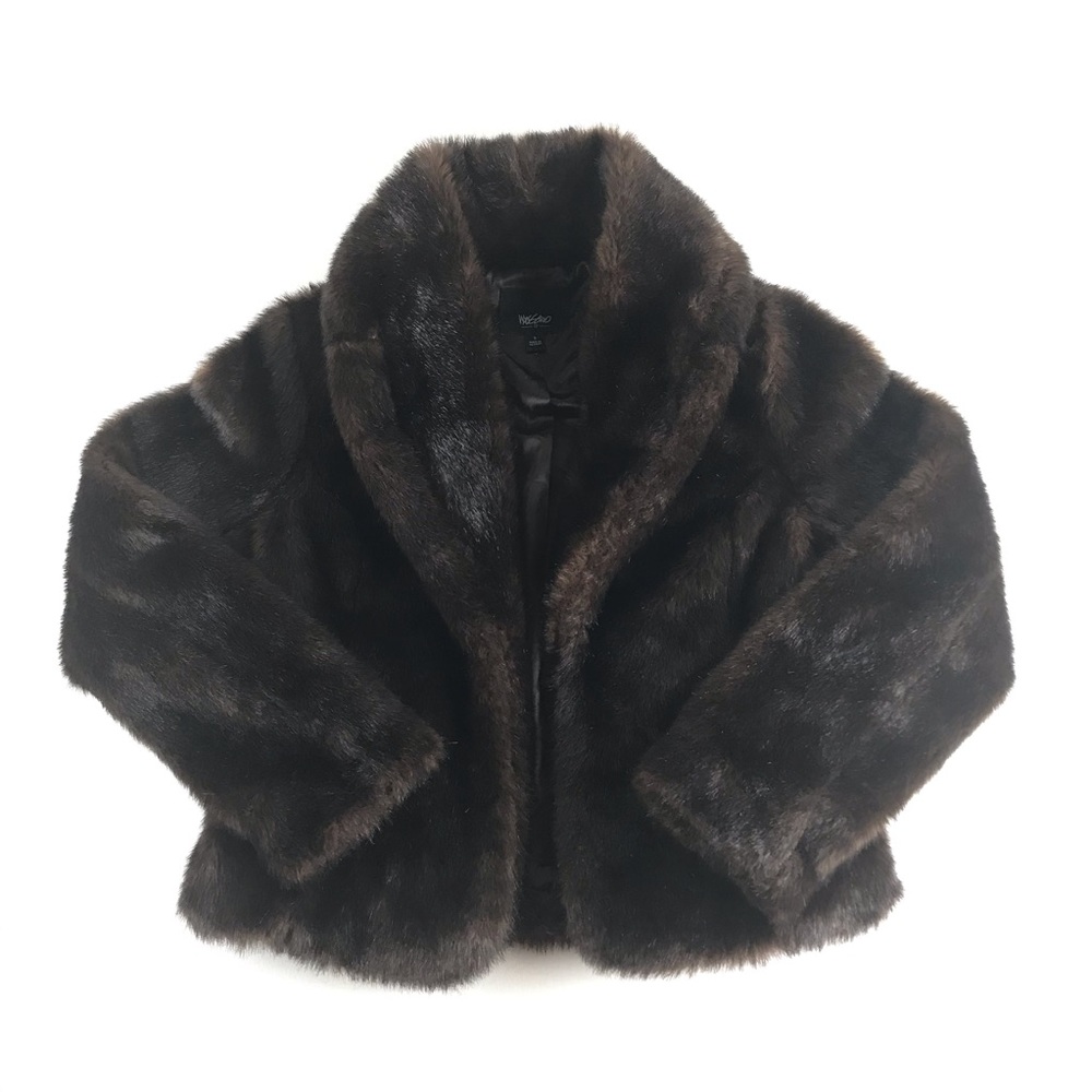 Mossimo Faux Fur Brown Coat Short Jacket Womens S
